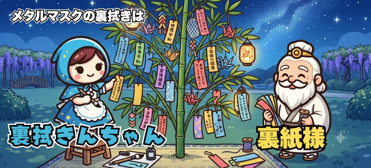 メタルマスクの裏拭きは裏拭きんちゃんと裏紙様